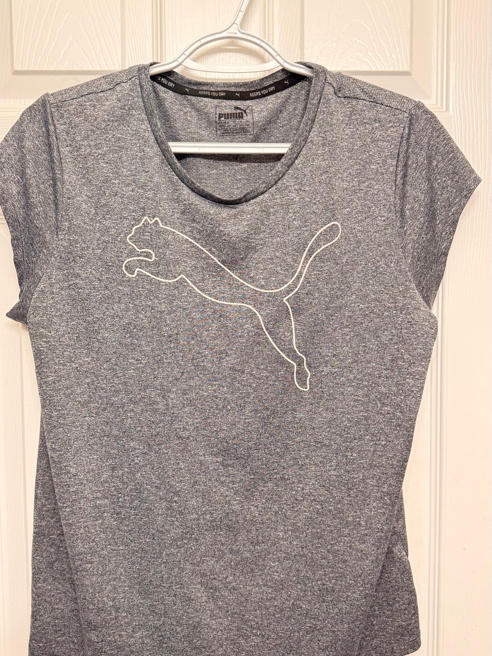 Puma Heather Gray Short Sleeve Logo Tee